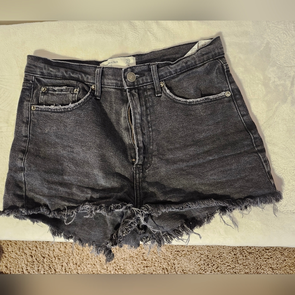 Women's Abercrombie & Fitch Black Denim Shorts